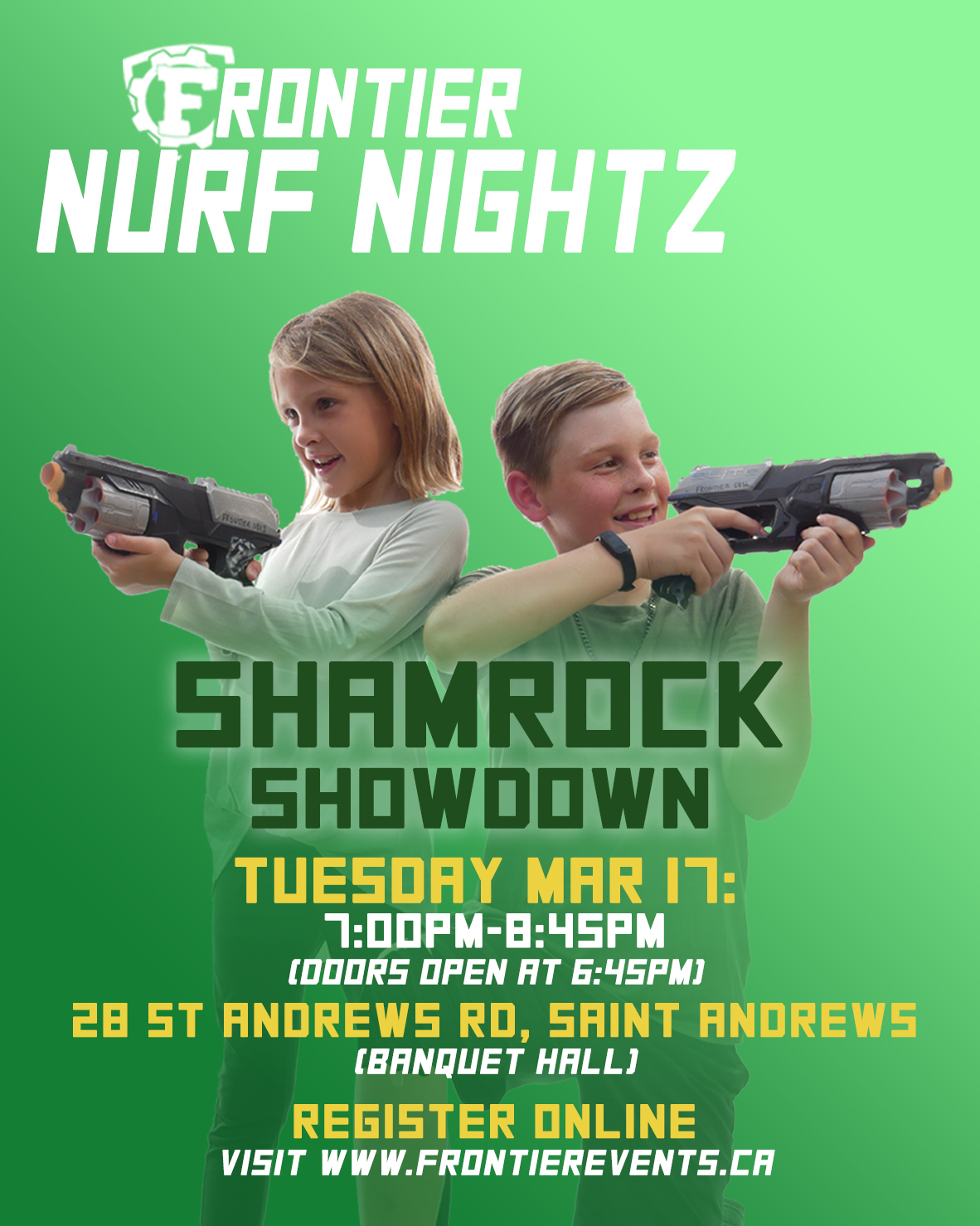 [SHAMROCK SHOWDOWN] Mar 17: 6:45-8:45pm - St Andrews Community Club